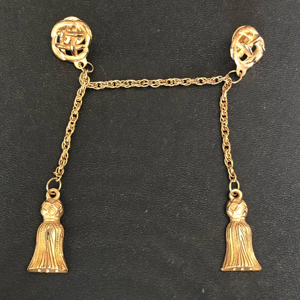 3/$40 Vintage Spheres Chain Dangling Tassels